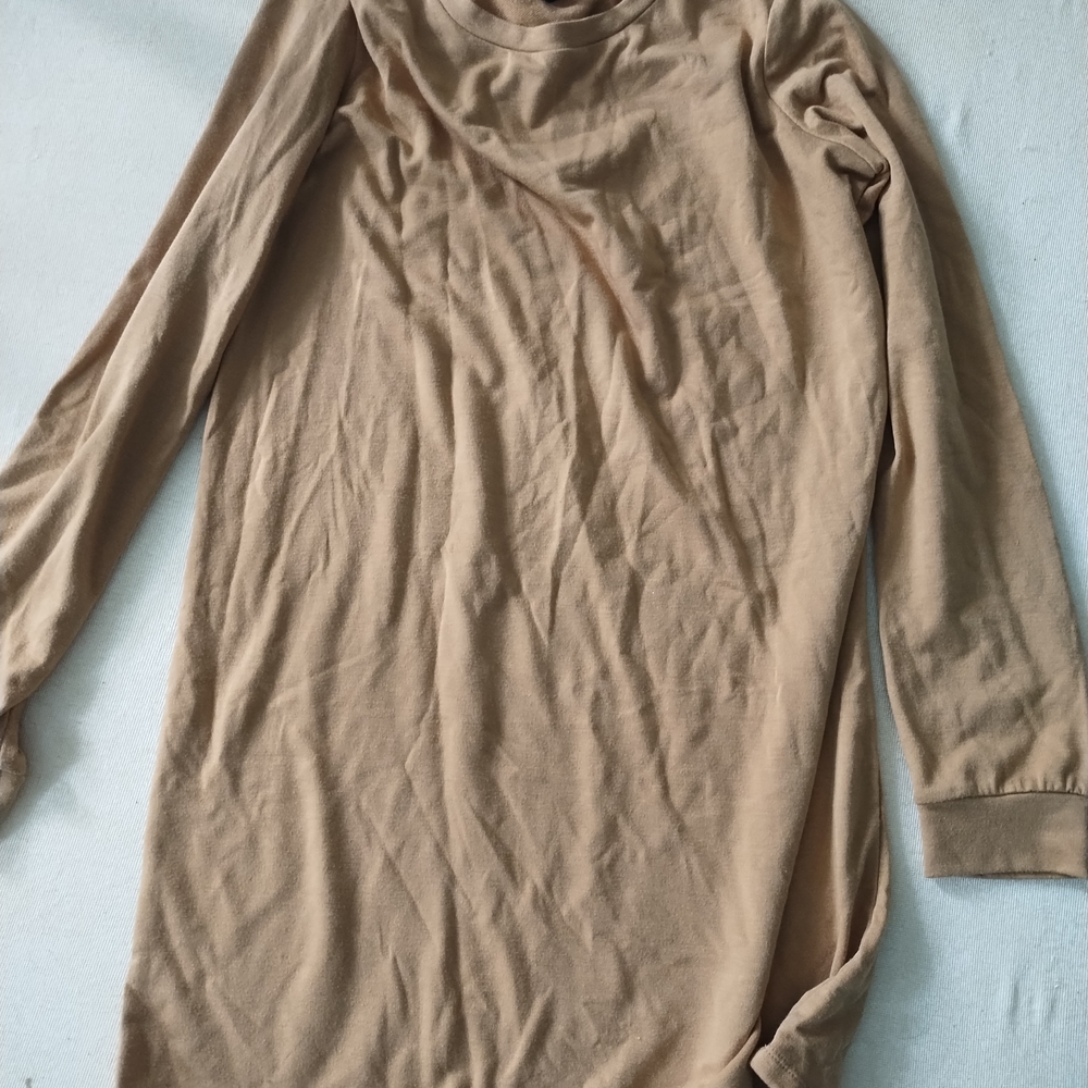 Forever 21 Camel Crewneck Long Sleeve Top